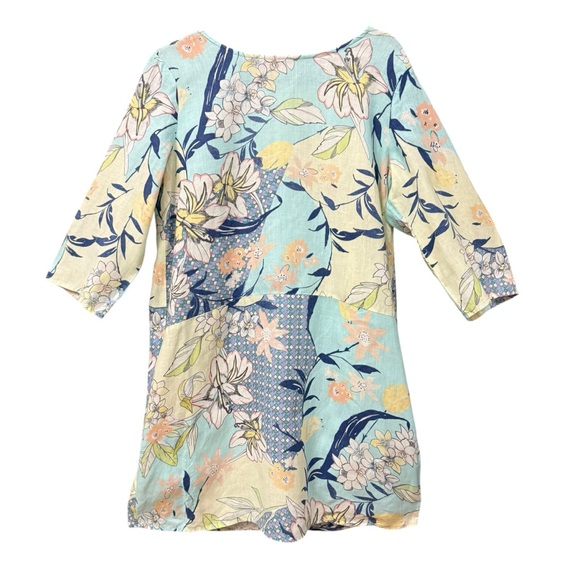 Malvin I Love Linen Floral Wedding Guest Shift Dress Short Size XL Resort Summer - Picture 2 of 11